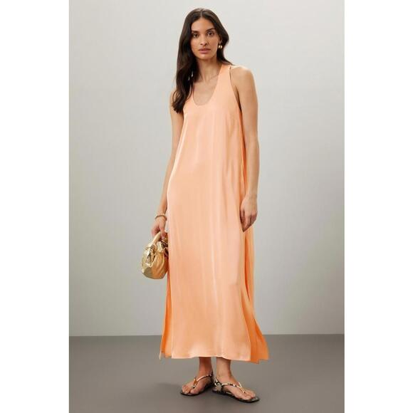 Dresses & Skirts - Rosetta Getty x RTR Peach Twist Back Shift Dress Size 6 with Fabric Pull